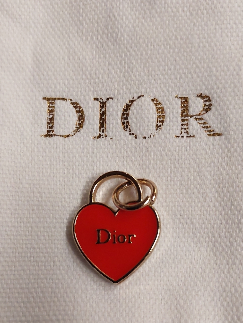 CD Red Enamel Heart Charm Pendant